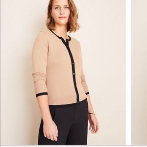 NWT Ann Taylor black and camel cardigan
